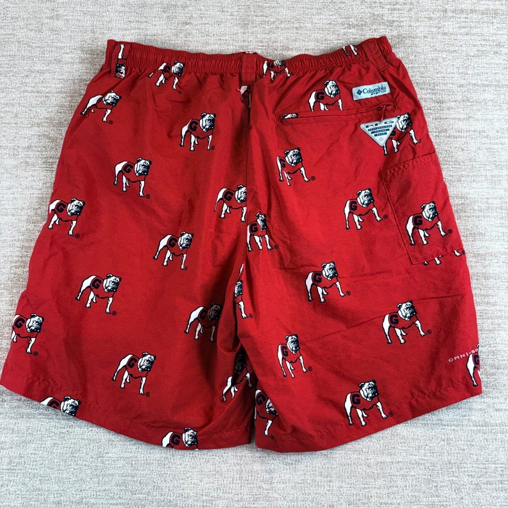 NWOT Columbia PFG Men Georgia Bulldogs UGA Swim Trunks Red Dawg Shorts XM0606 M